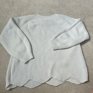 Zara white sweater with scalloped ends
